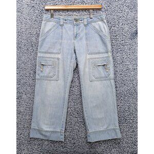 Old Navy Y2K Revival Capris Size 4 Low Rise Light Wash Straight Leg Retro Blue